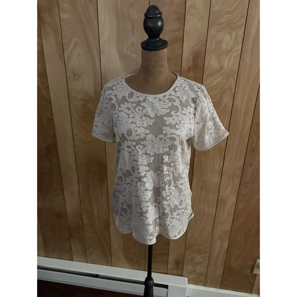 The Limited Women’s Floral Lace Short Sleeve Blouse Size Medium NWT